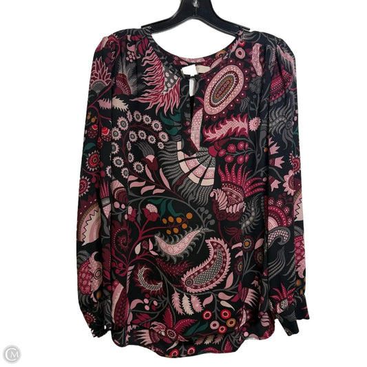 Top Long Sleeve By Loft In Paisley Print, Size: S