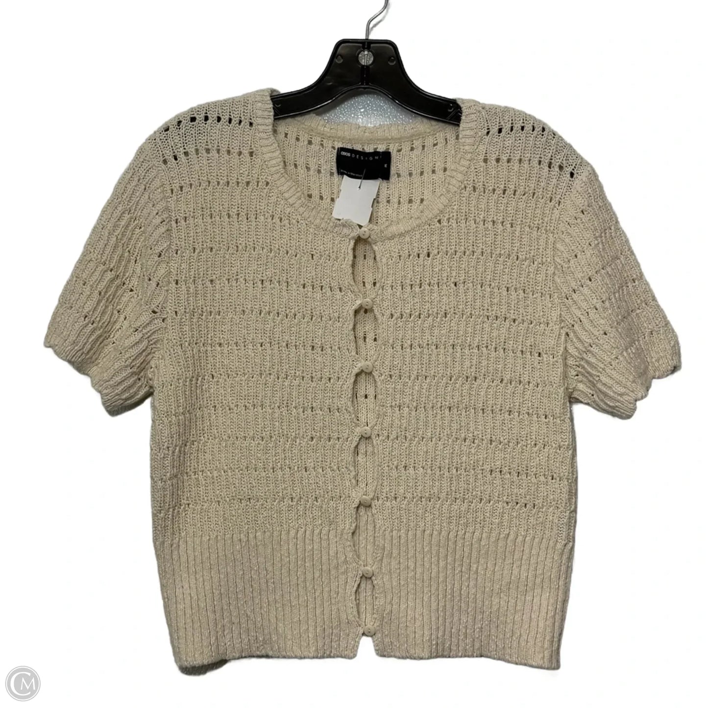 Top Short Sleeve By Asos In Ivory, Size: M