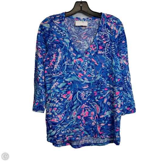 Top Long Sleeve Designer By Lilly Pulitzer In Blue, Size: S