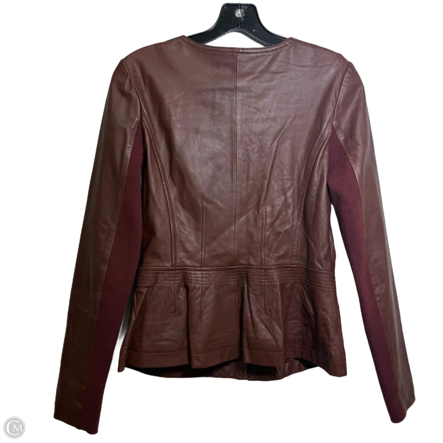 Jacket Leather By Hinge In Maroon, Size: S