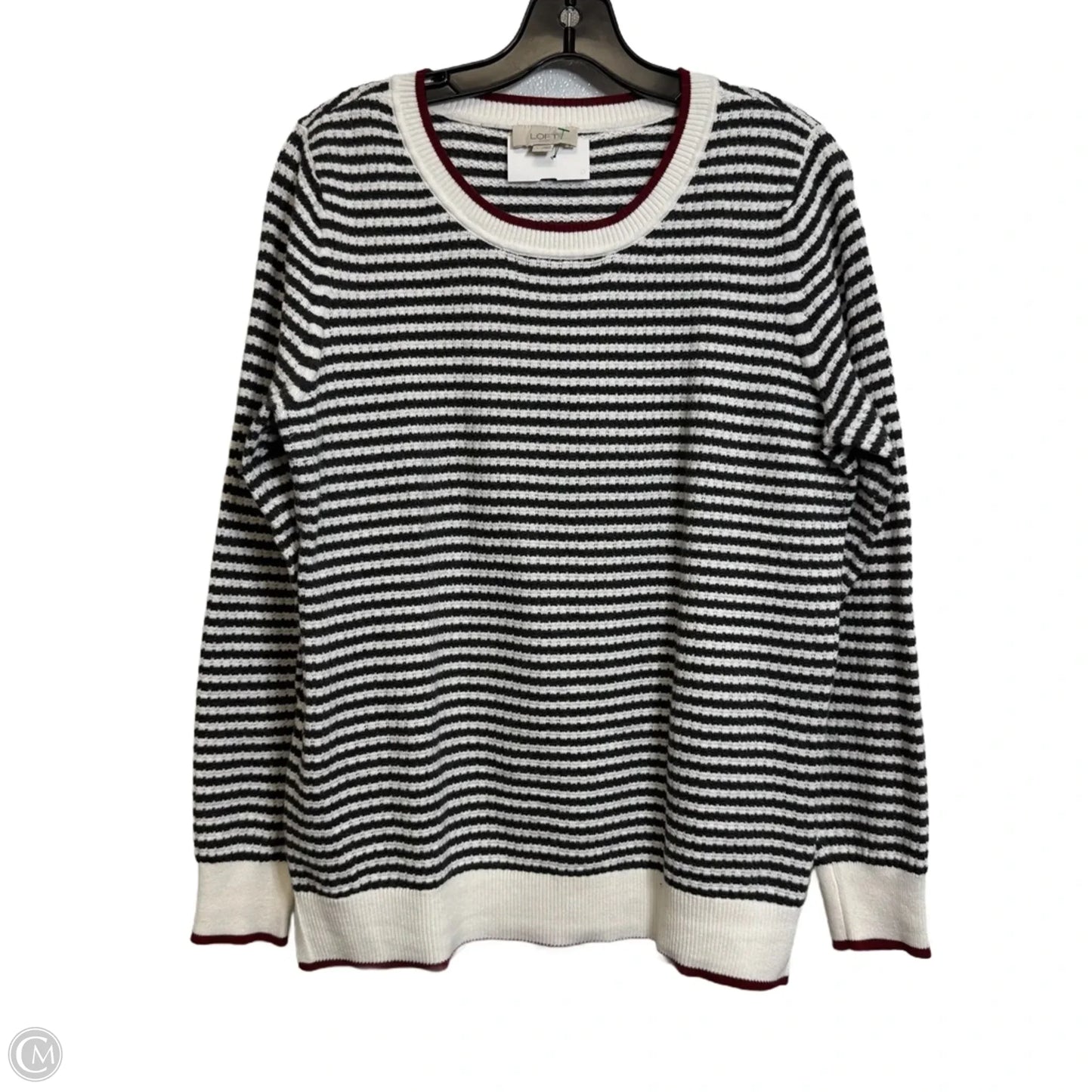 Top Long Sleeve By Loft In Striped Pattern, Size: L