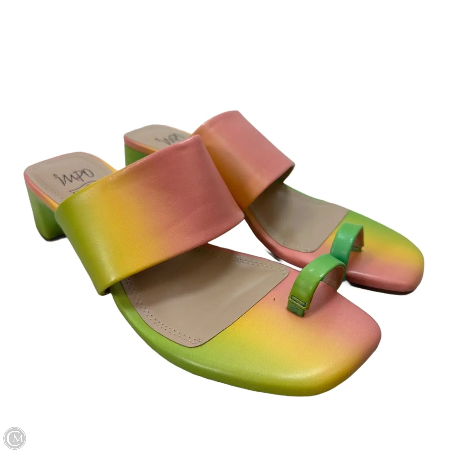 Sandals Heels Block By Impo In Rainbow Print, Size: 6.5
