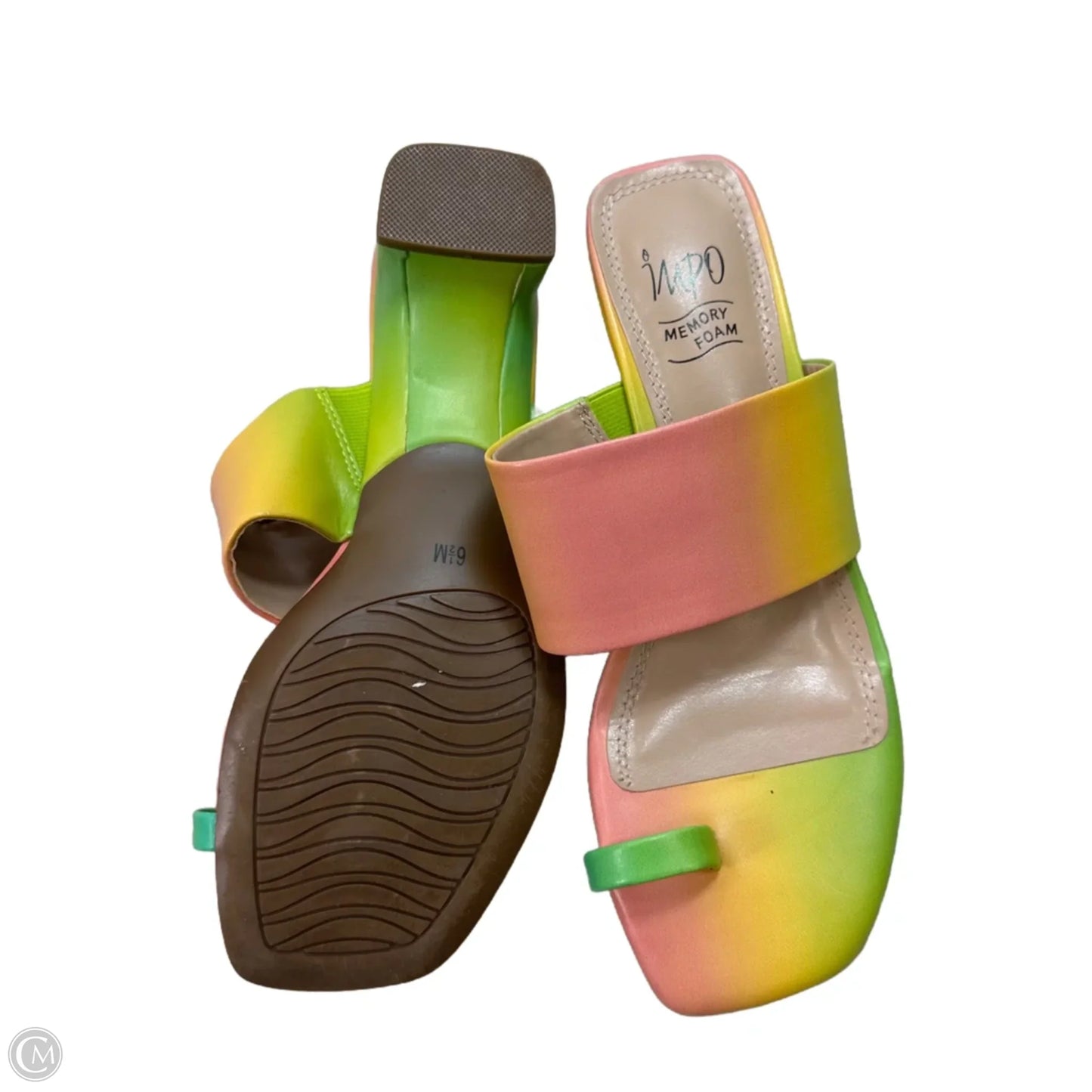 Sandals Heels Block By Impo In Rainbow Print, Size: 6.5