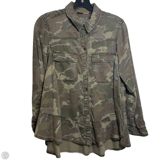 Top Long Sleeve By Anthropologie In Camouflage Print, Size: 4