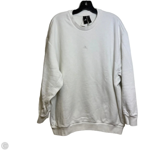 Athletic Sweatshirt Crewneck By Adidas In White, Size: M