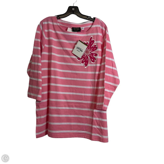 Top 3/4 Sleeve By Bob Mackie Qvc In Striped Pattern, Size: Xl