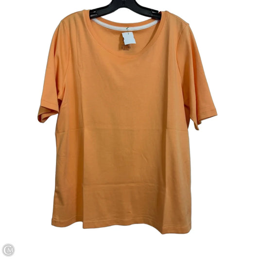 Top Short Sleeve Basic By Isaac Mizrahi Live Qvc In Peach, Size: L