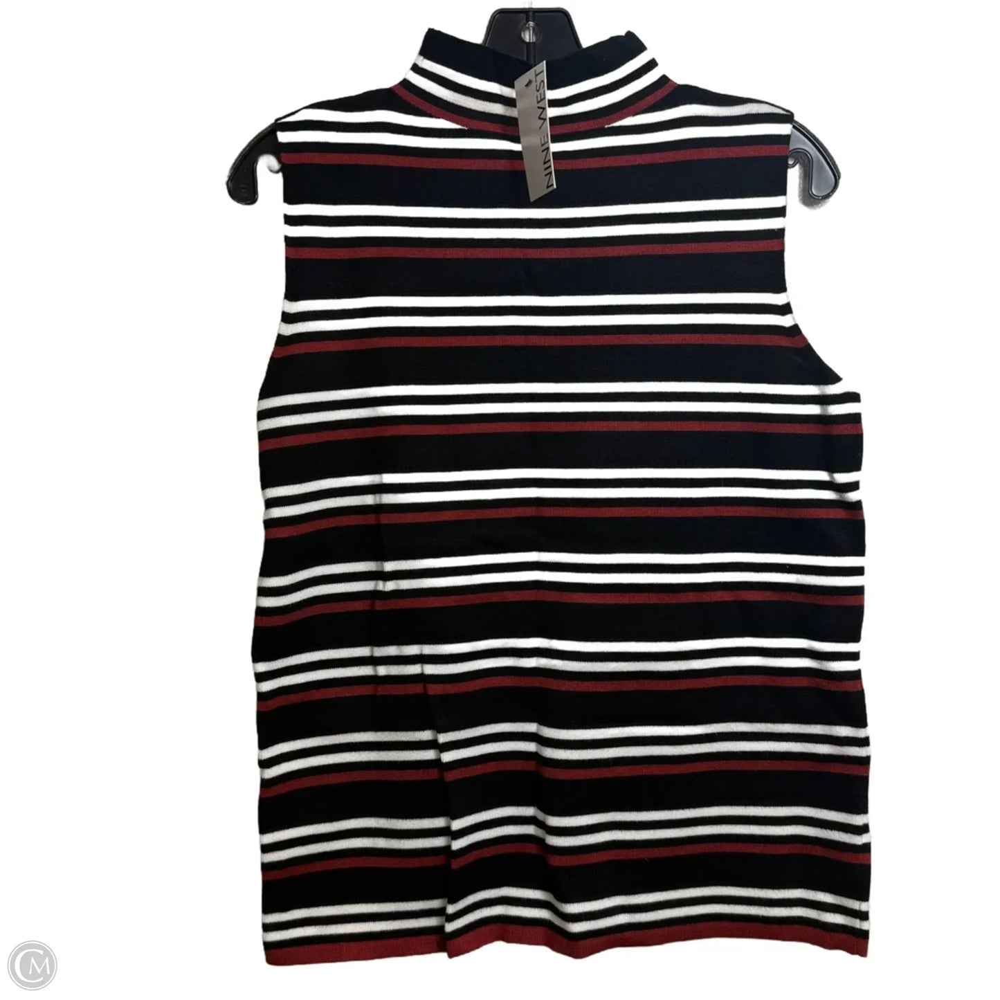 Top Sleeveless By Nine West Apparel In Striped Pattern, Size: L
