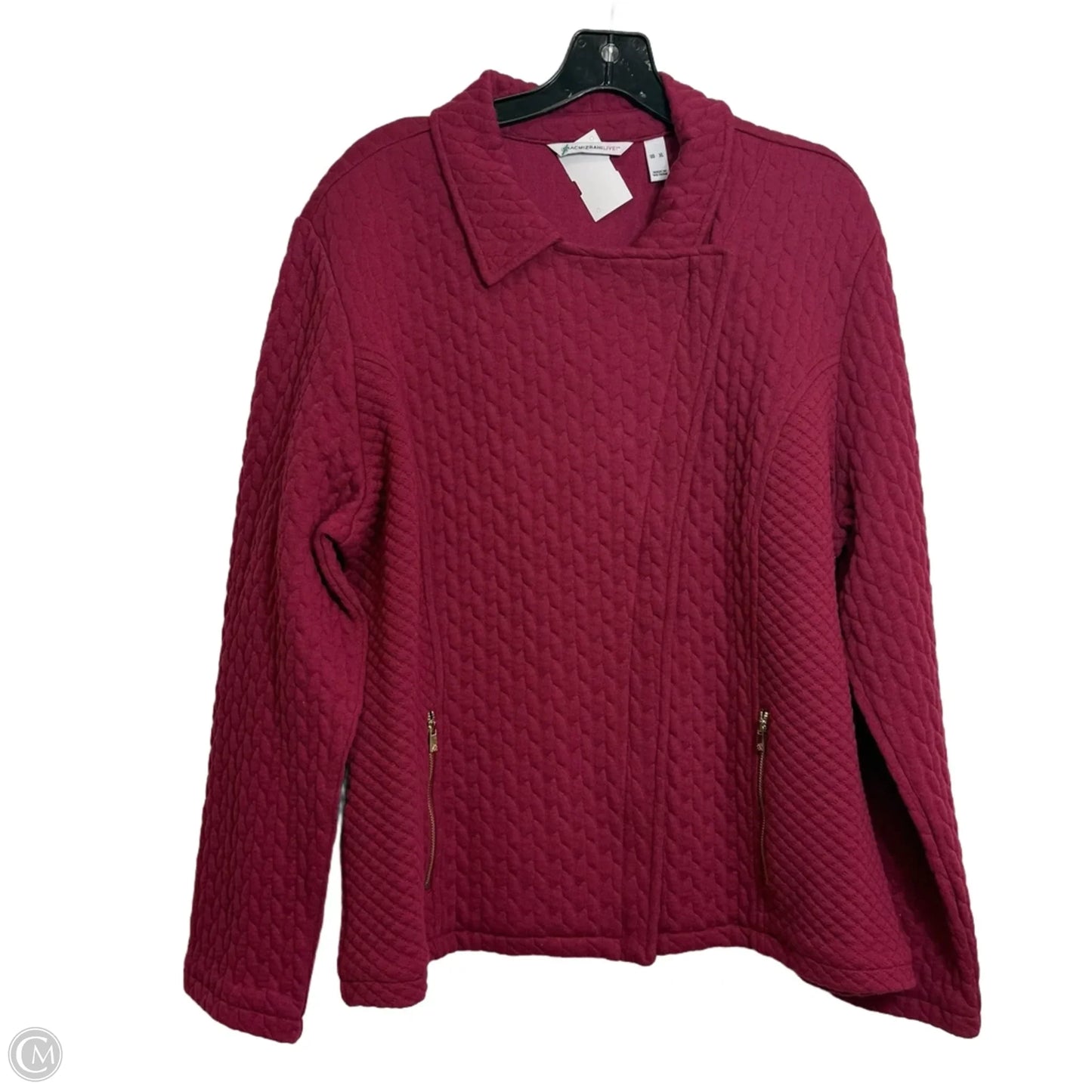 Jacket Other By Isaac Mizrahi Live Qvc In Maroon, Size: Xl