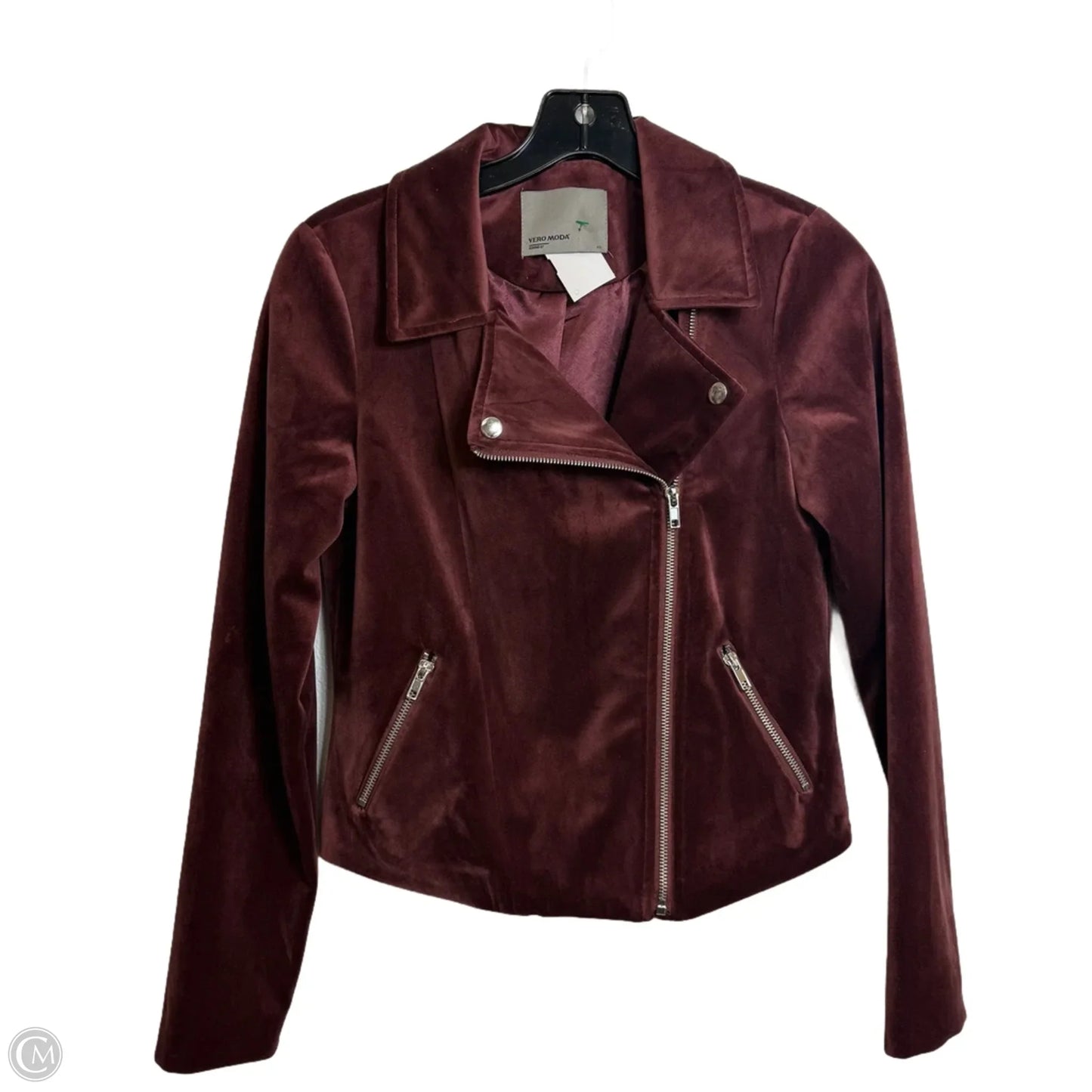 Jacket Moto By Vero Moda In Maroon, Size: Xs