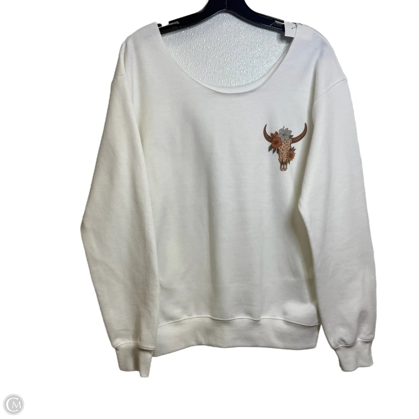 Sweatshirt Crewneck By Clothes Mentor In White, Size: S