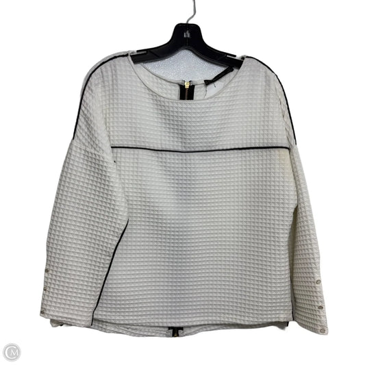 Top 3/4 Sleeve By Zara Basic In White, Size: M