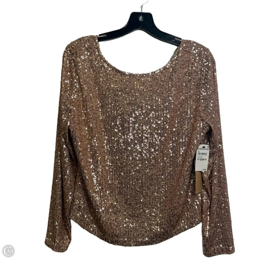 Top Long Sleeve By Halogen In Gold, Size: S