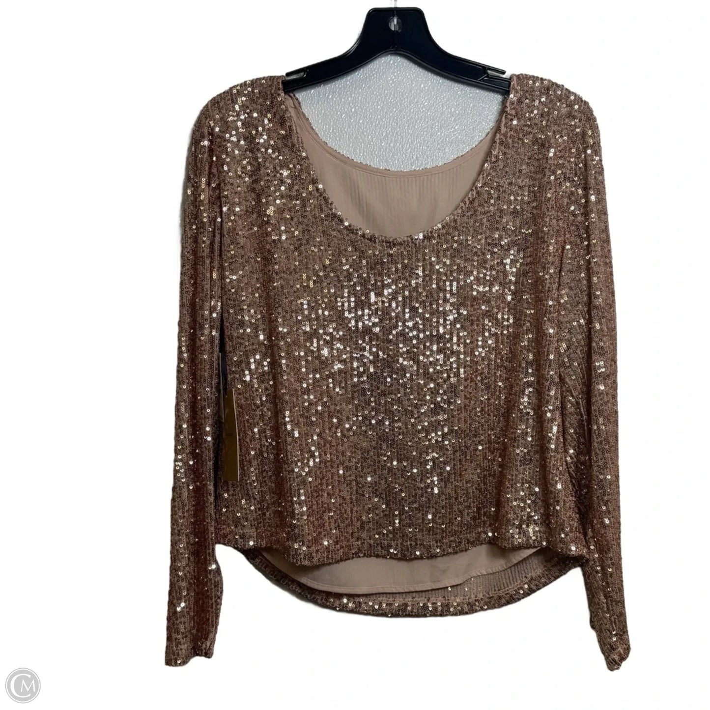 Top Long Sleeve By Halogen In Gold, Size: S
