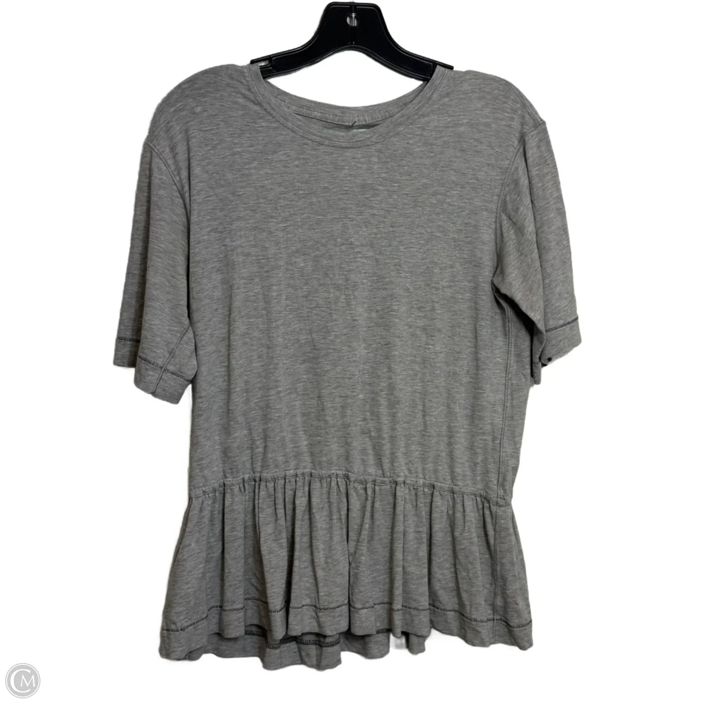 Athletic Top Short Sleeve By Lululemon In Grey, Size: M