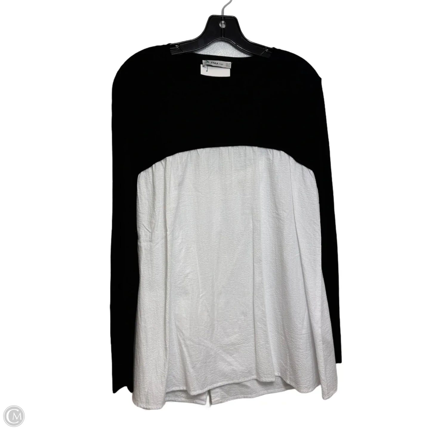 Tunic Long Sleeve By Zara In Black, Size: S