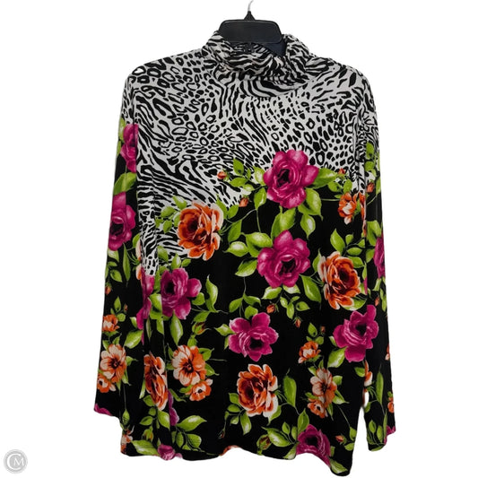 Top Long Sleeve By Susan Graver In Animal Print, Size: 1x
