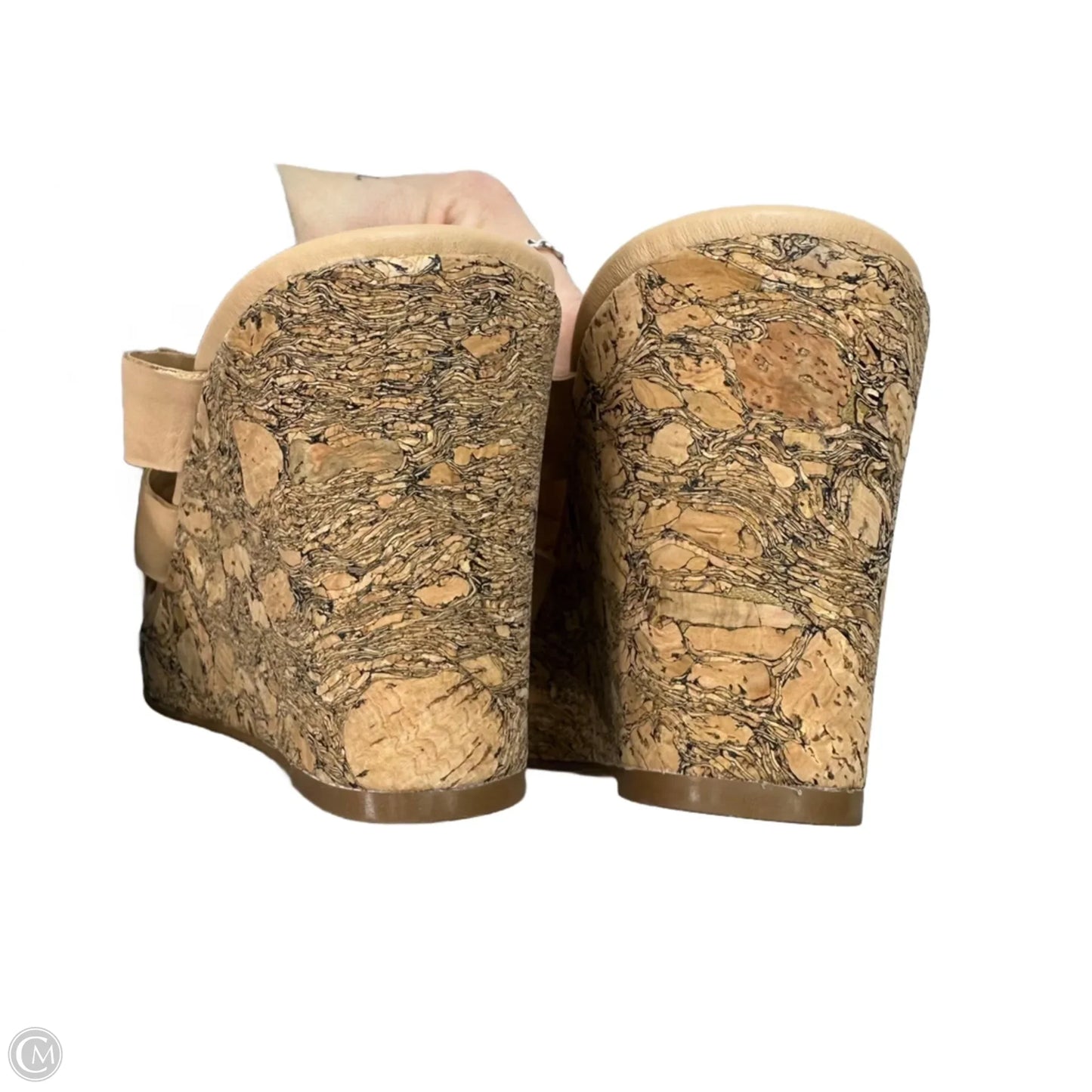 Sandals Heels Wedge By Brighton In Tan, Size: 8