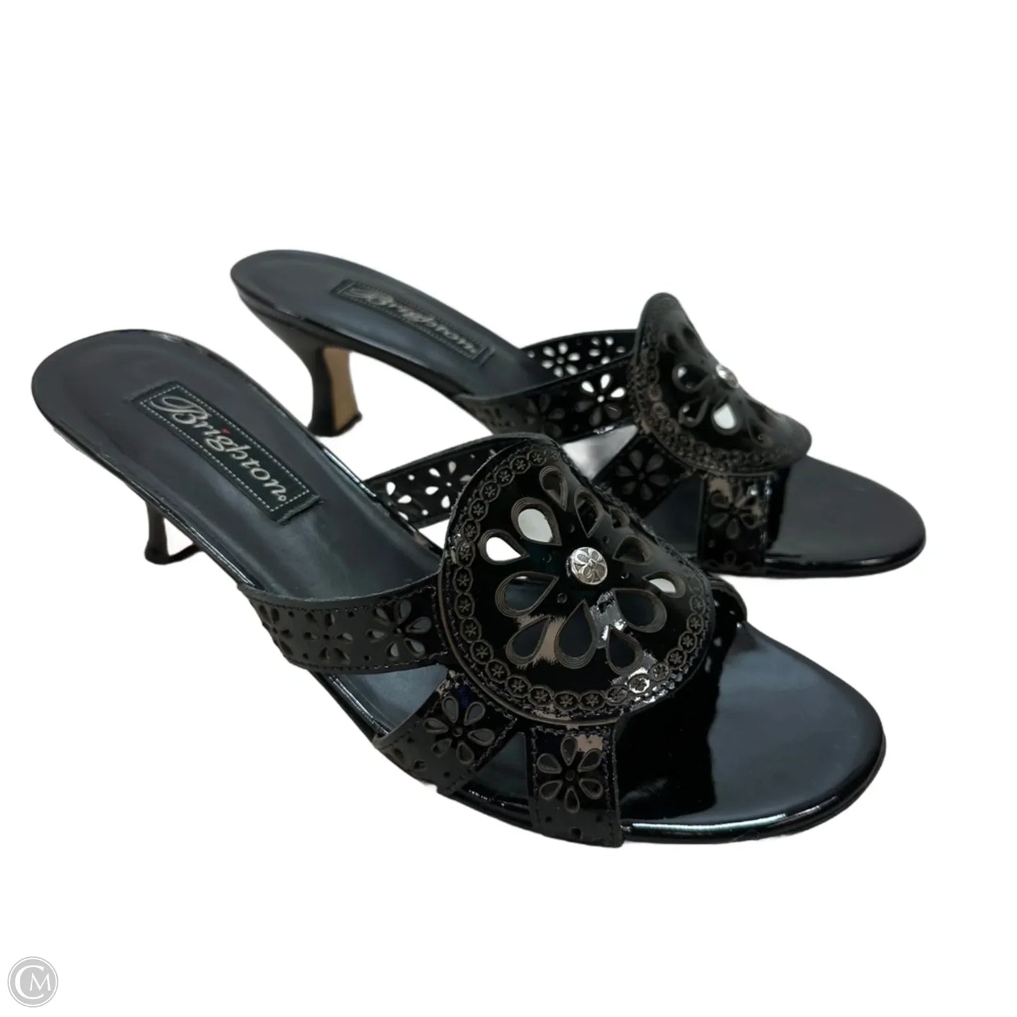 Sandals Heels Kitten By Brighton In Black, Size: 8