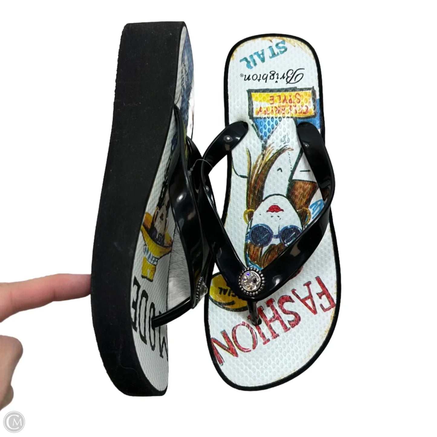 Sandals Flip Flops By Brighton In Black, Size: 7