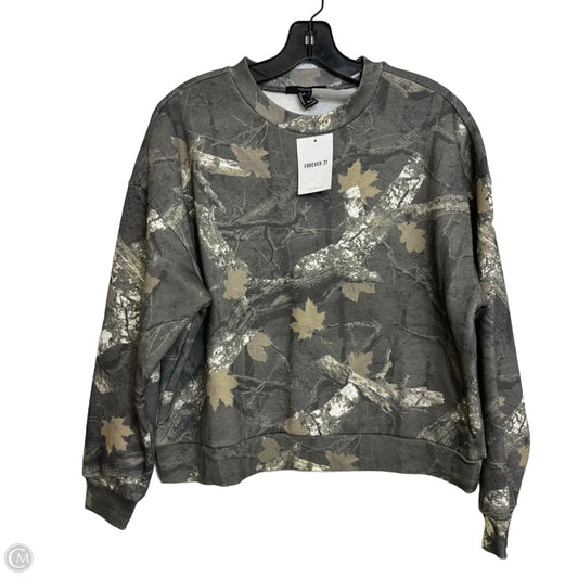Sweatshirt Crewneck By Forever 21 In Camouflage Print, Size: S