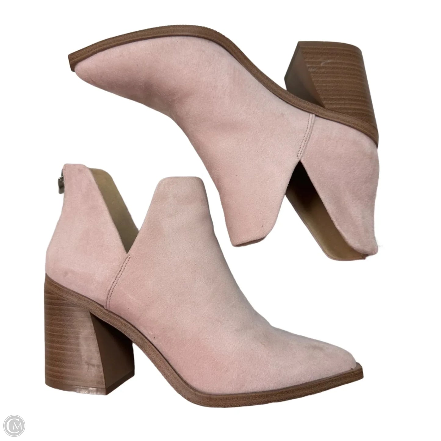 Boots Ankle Heels By Cme In Pink, Size: 7.5