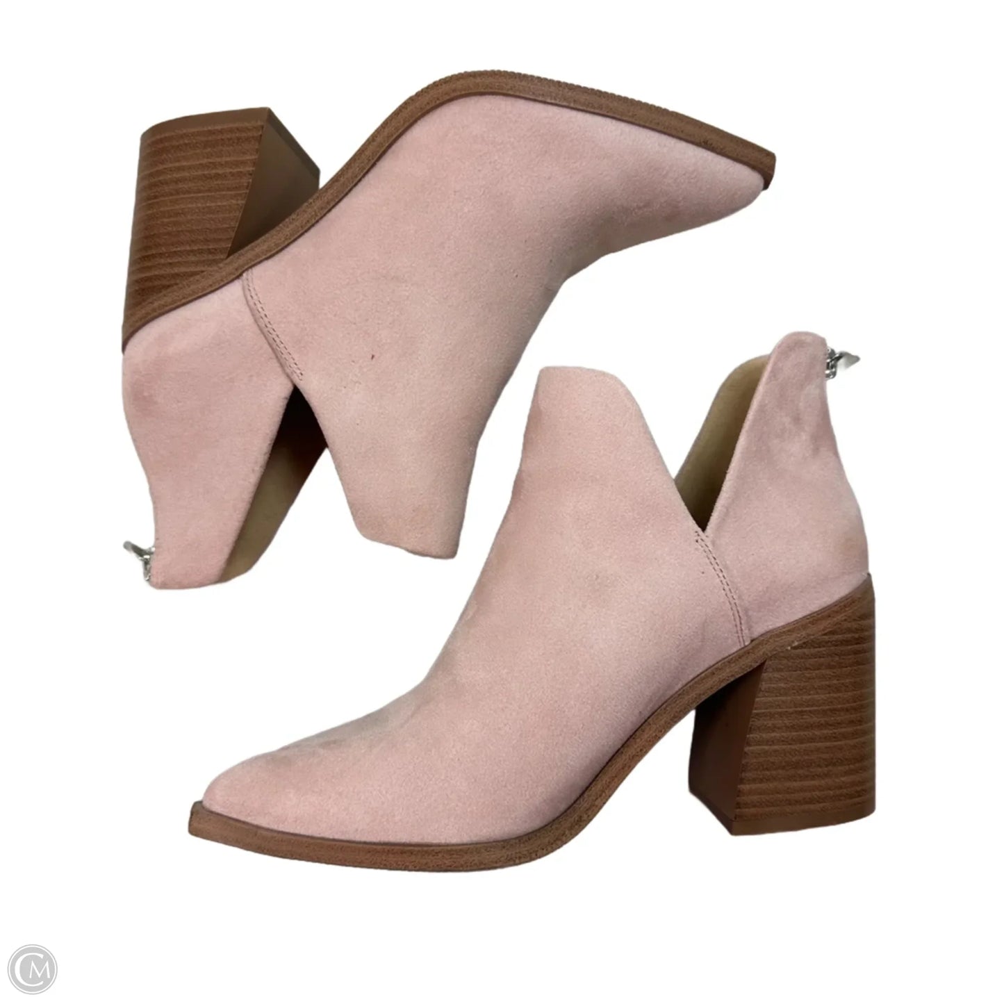 Boots Ankle Heels By Cme In Pink, Size: 7.5
