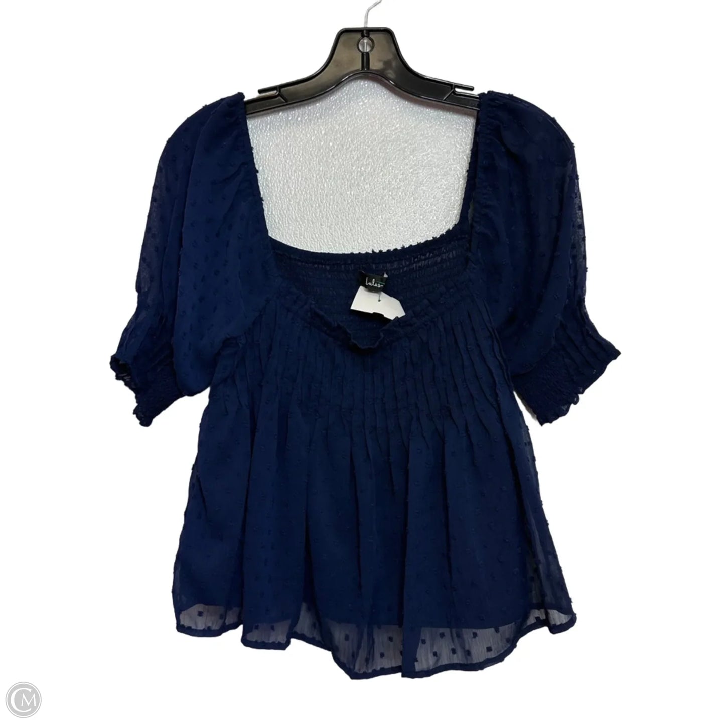 Top Short Sleeve By Lulus In Navy, Size: S