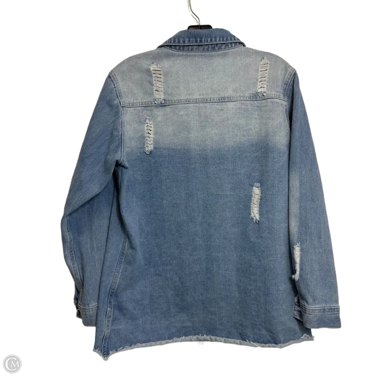 Jacket Shirt By Cmf In Blue Denim, Size: L