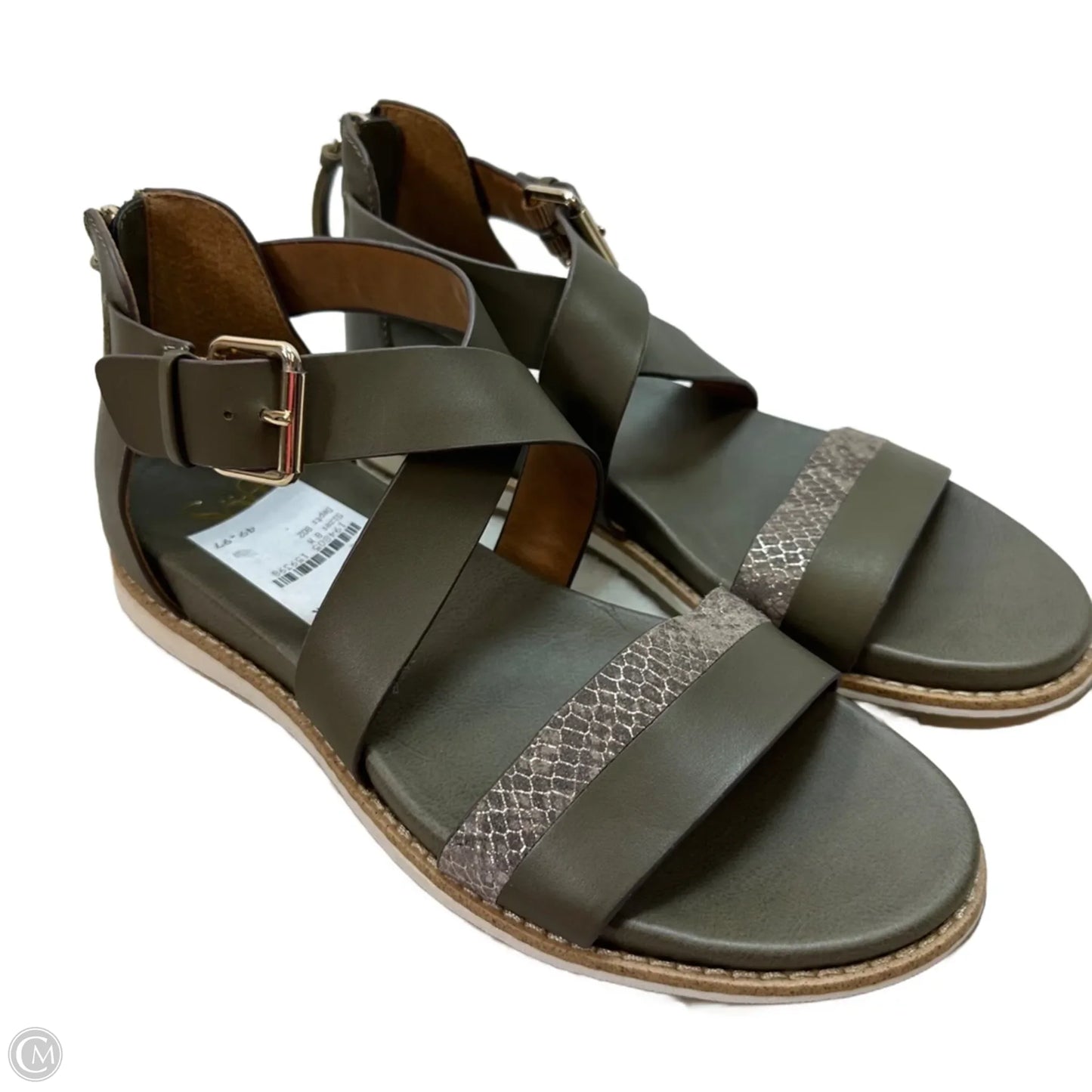 Sandals Flats By Sofft In Green, Size: 8