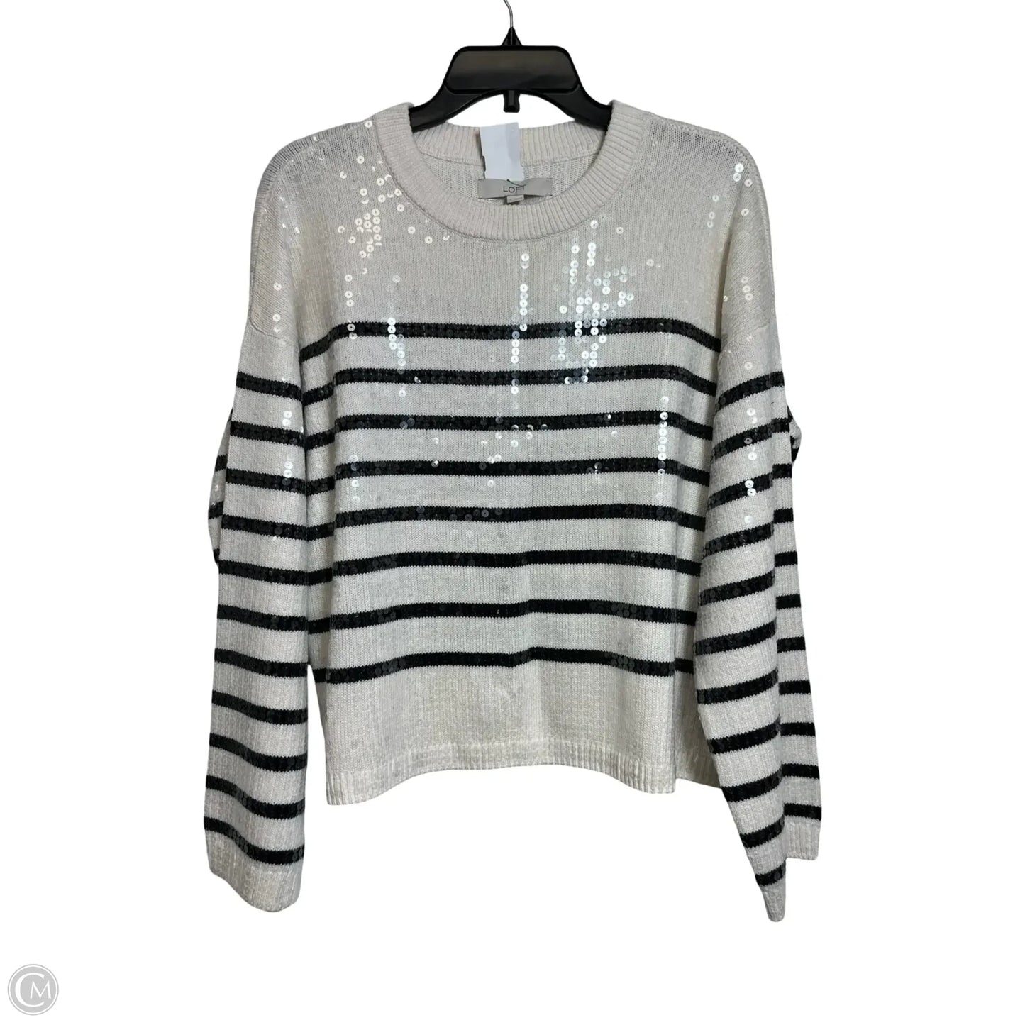 Sweater By Loft In Striped Pattern, Size: L