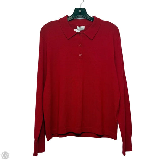 Top Long Sleeve By J. Crew In Red, Size: Xl