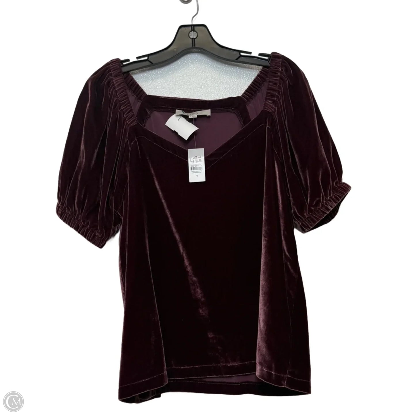 Top Short Sleeve By Loft In Mauve, Size: M