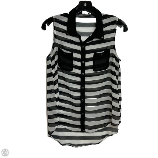 Sheer Top Sleeveless By Edge In Striped Pattern, Size: S
