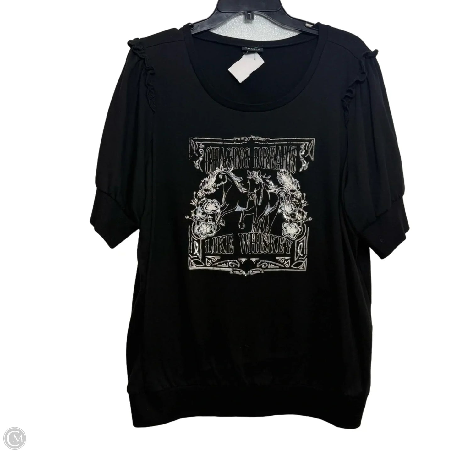 Top Short Sleeve By Torrid In Black, Size: 2x