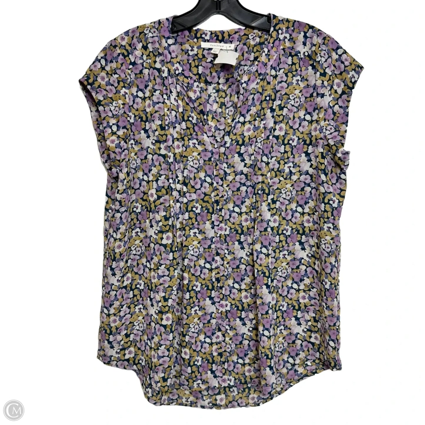 Top Short Sleeve By Cme In Floral Print, Size: M