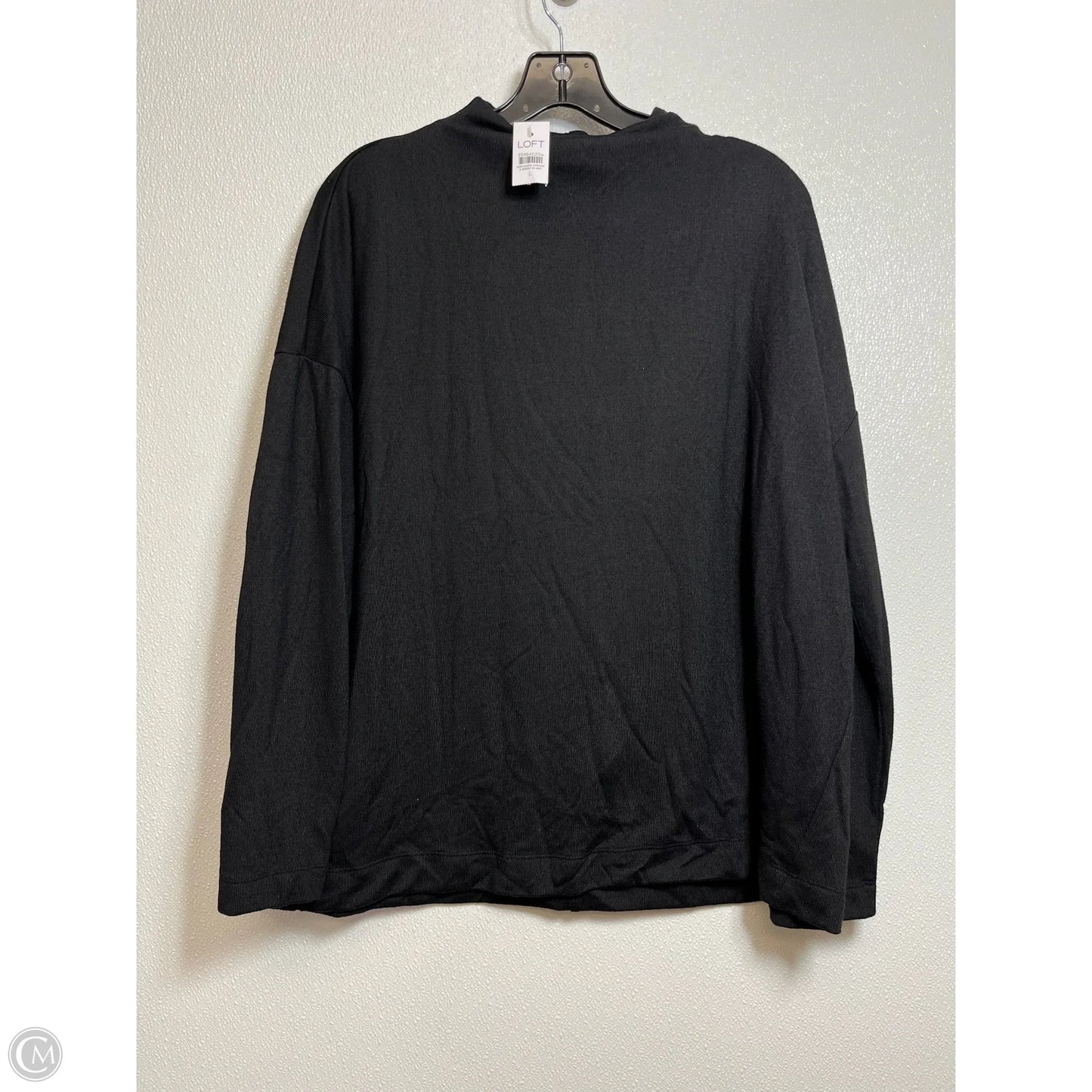 Top Long Sleeve Basic By Loft In Black, Size: L
