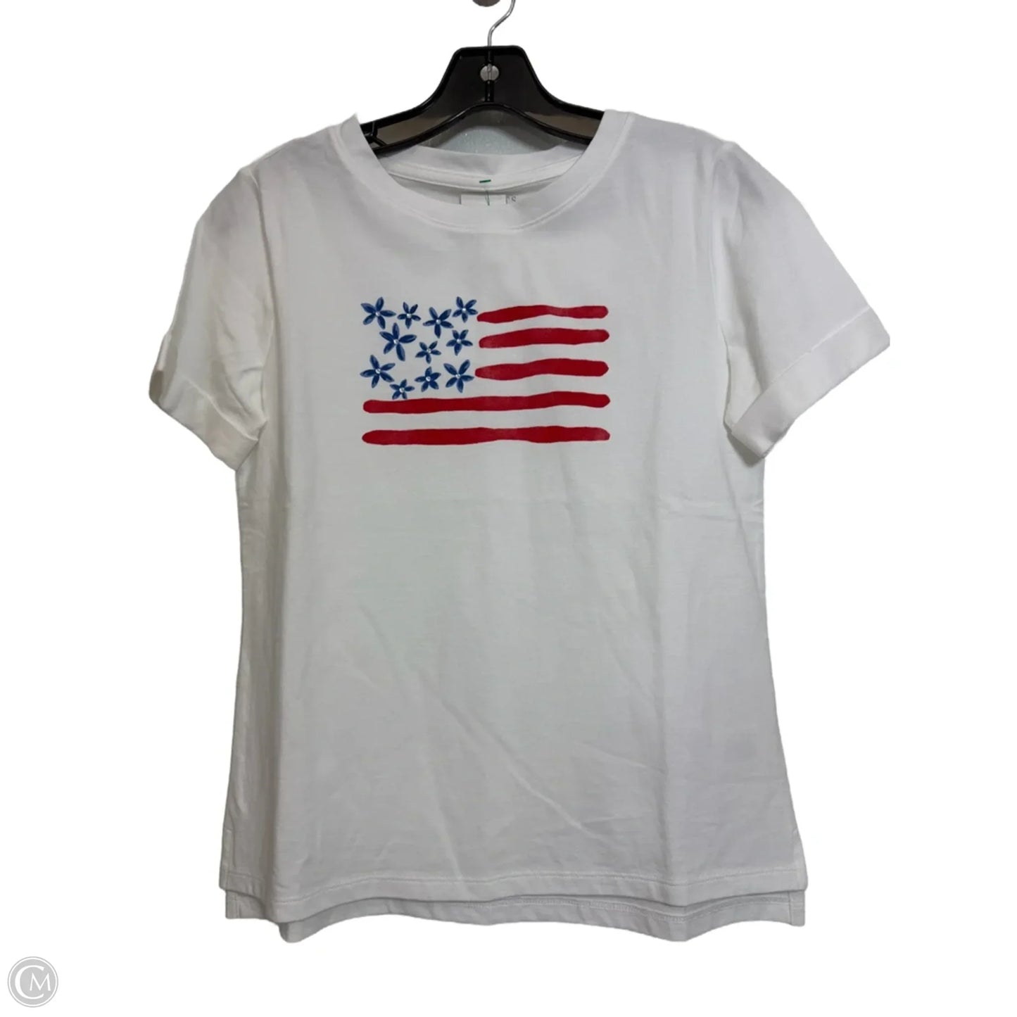 Top Short Sleeve Basic By Talbots In White, Size: Xsp