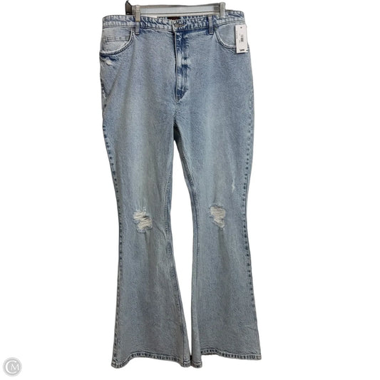 Jeans Flared By Lee In Blue Denim, Size: 18