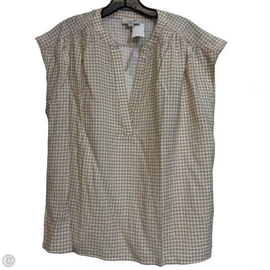 Top Sleeveless By Loft In Checkered Pattern, Size: M
