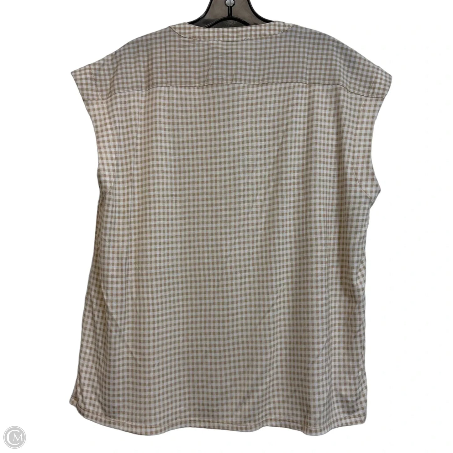 Top Sleeveless By Loft In Checkered Pattern, Size: M