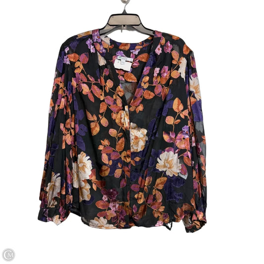 Top Long Sleeve By Chicos In Floral Print, Size: Xxl