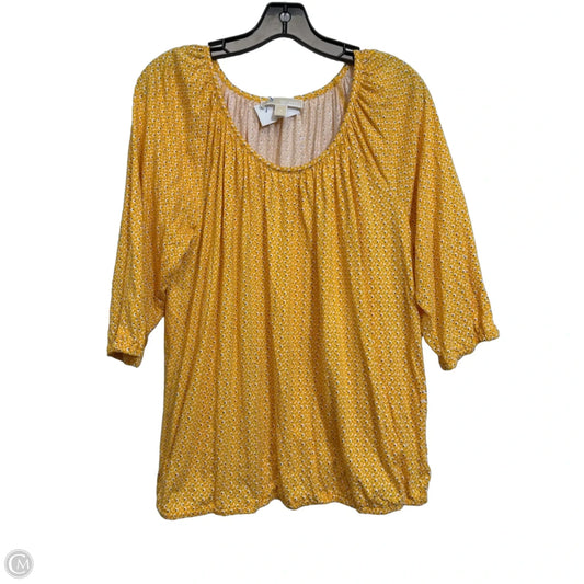 Top Long Sleeve By Michael By Michael Kors In Yellow, Size: 1x