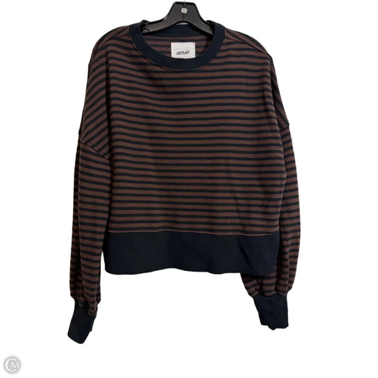 Top Long Sleeve By Aerie In Striped Pattern, Size: Xs