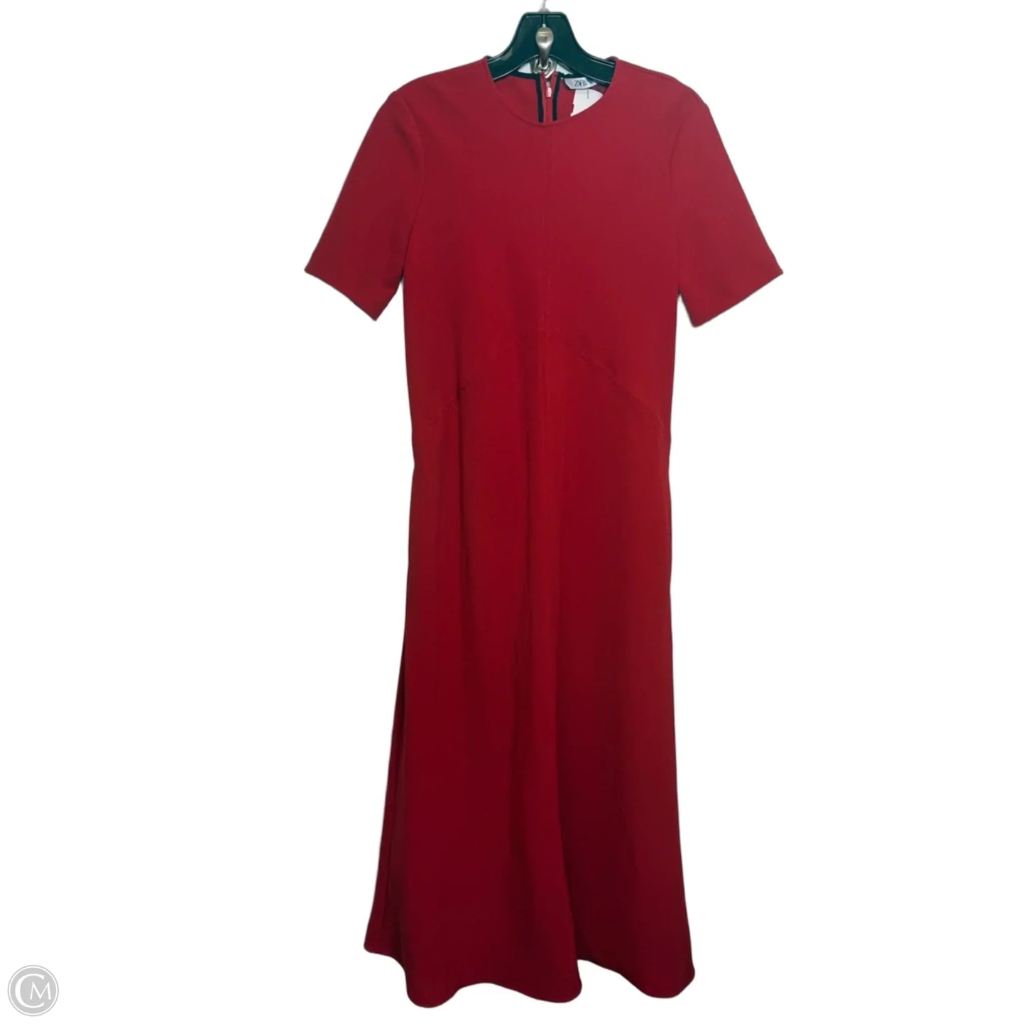 Dress Casual Midi By Zara In Red, Size: Xs