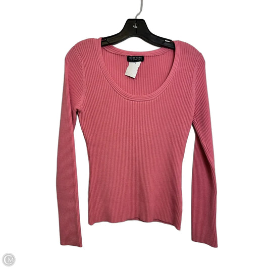 Top Long Sleeve By New York And Co In Pink, Size: S