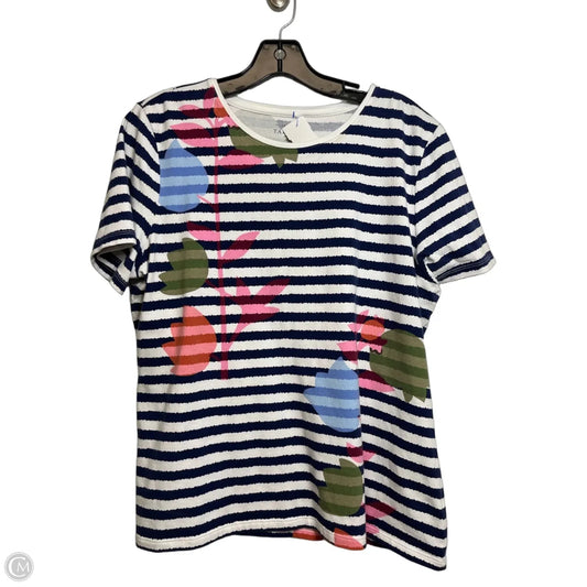Top Short Sleeve By Talbots In Striped Pattern, Size: Xl