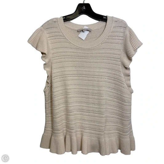 Sweater Short Sleeve By Loft In Beige, Size: Xl