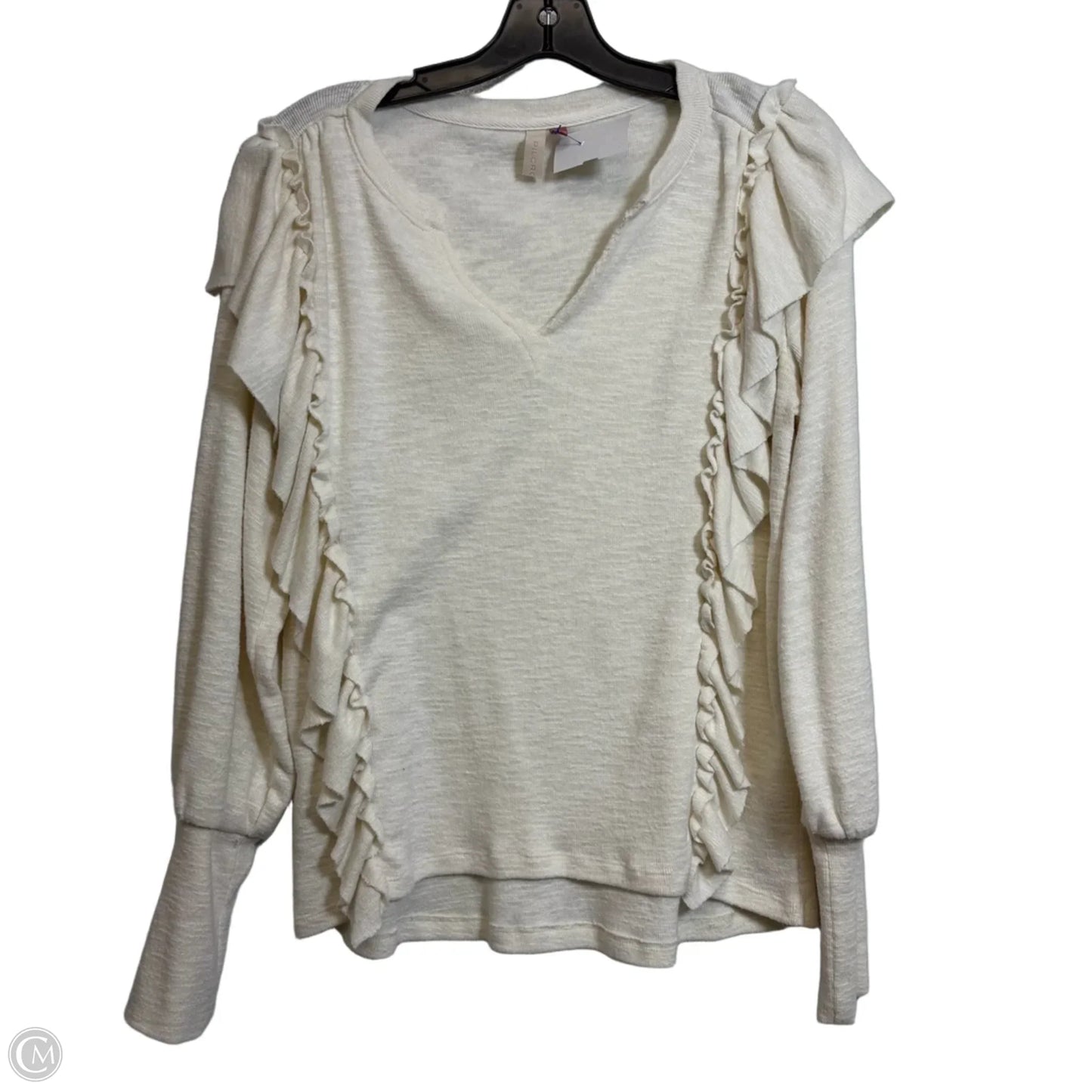 Top Long Sleeve By Pilcro In Ivory, Size: S