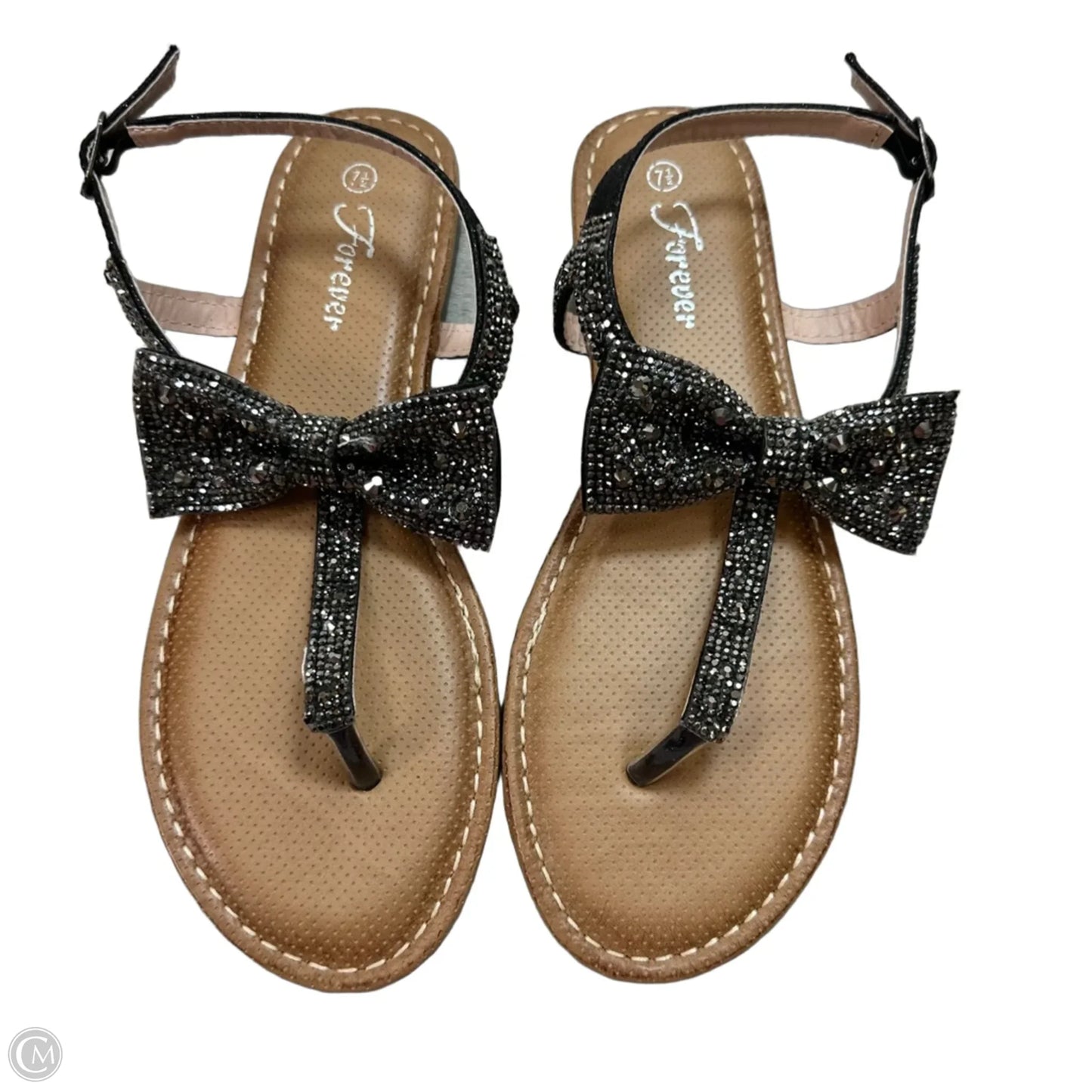 Sandals Flats By Forever In Black, Size: 7.5